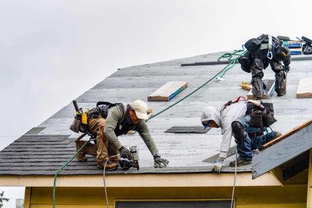 Professional Gutter Installation technician working in Belleville, PA